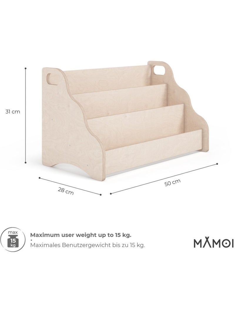 Caisse à livre montessori 52×25×64 cm bois naturel Bois naturel - Kiabi