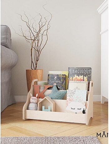 Caisse à livre montessori 52×25×64 cm bois naturel