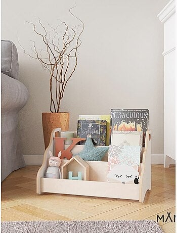 Caisse à livre montessori 52×25×64 cm bois naturel