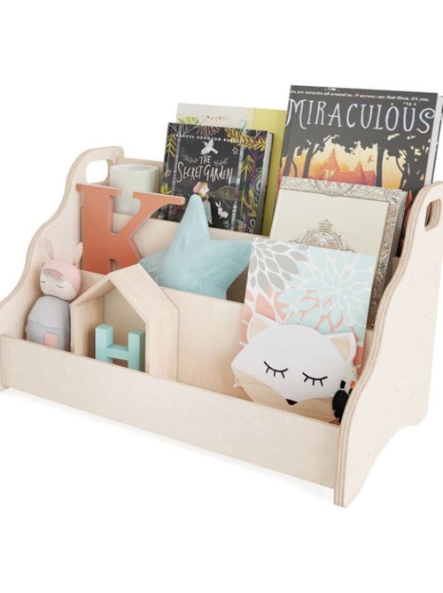 Caisse à livre Montessori 52×25×64 cm bois naturel - Kiabi