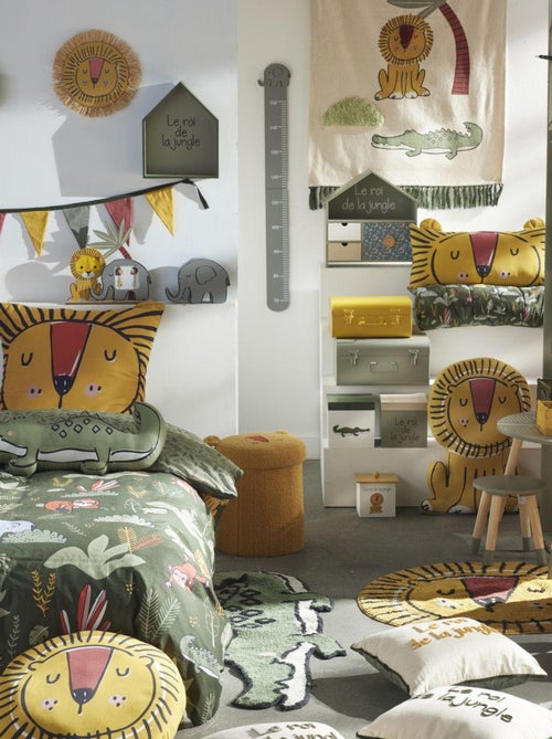 Caisse cube de rangement tissu lion LE ROI DE LA JUNGLE - Kiabi