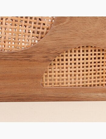 Caisse en bois et rotin 30x20cm