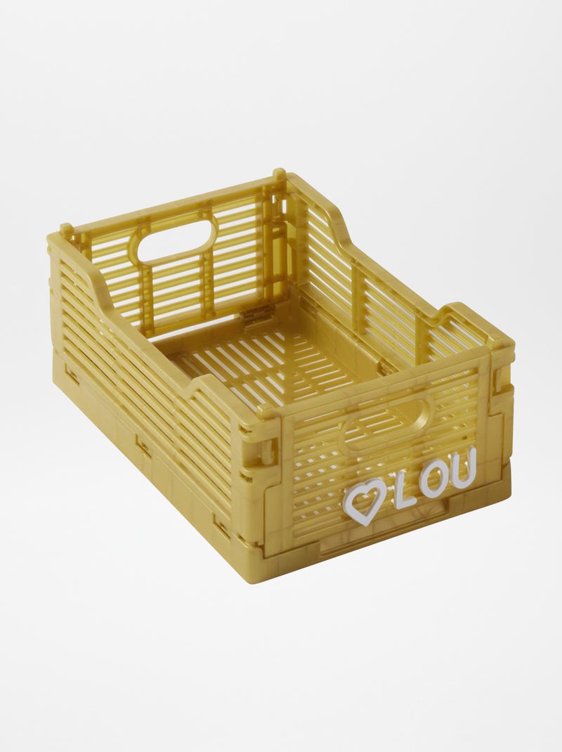 Caisse en plastique pliable Jaune - Kiabi