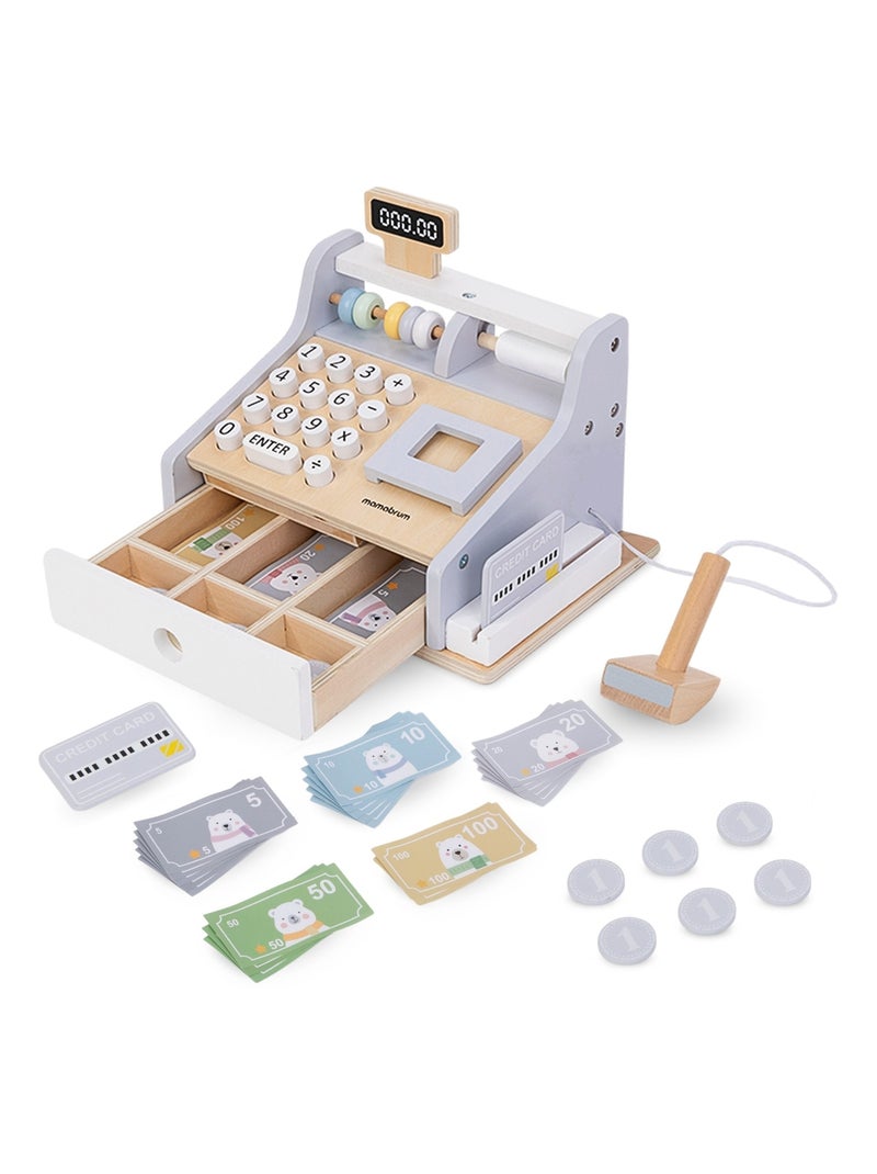 Caisse Enregistreuse Bois Enfant +3 - Équipée de Clavier numérique, boulier, Scanner et Accessoires N/A - Kiabi