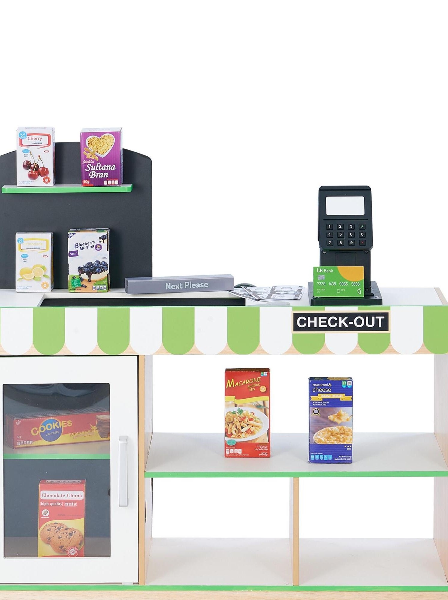 Jeu épicerie Enfant Marchande Enfant COSTWAY En Bois Avec 40 Fruits/Légumes - Tableau Noir Et Caisse Scanner - 3 Ans+ Jouet Marché Caisse Scanner 3 Ans