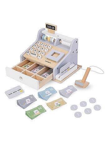 Caisse enregistreuse en bois avec scanner et extras Mamabrum