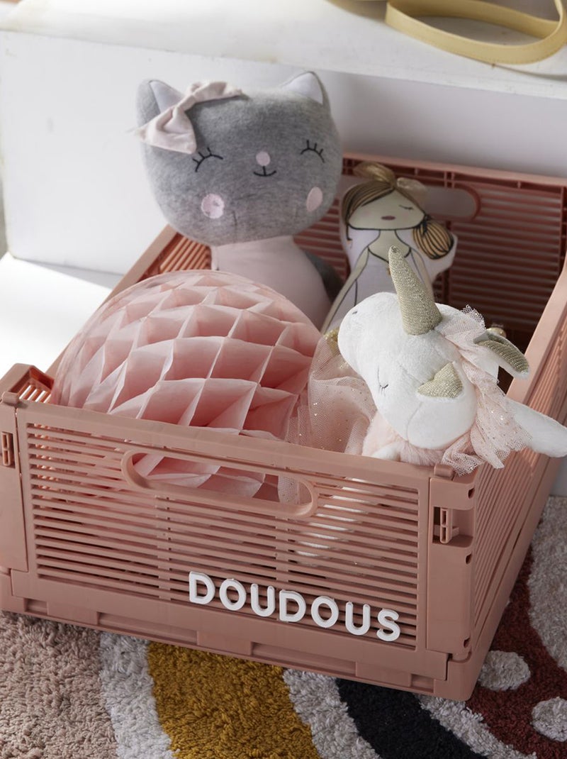 Caisse pliable en plastique LA TETE DANS LES NUAGES Rose - Kiabi