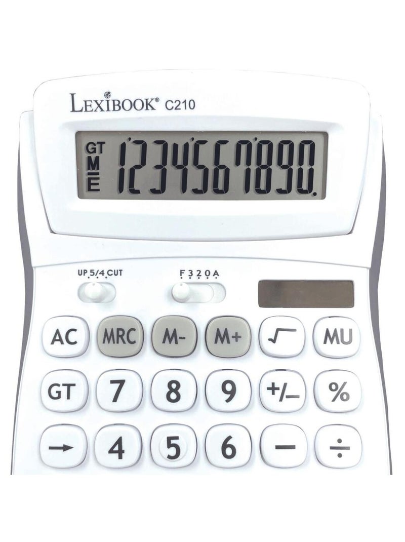 Calculatrice de Bureau 10 Chiffres avec Écran à Angle Ajustable Blanc - Kiabi