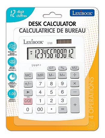 Calculatrice de bureau 12 chiffres avec double alimentation