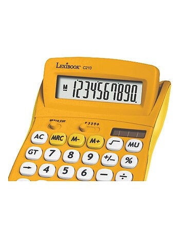 Calculatrice de bureau jaune 10 chiffres avec écran à angle ajustable