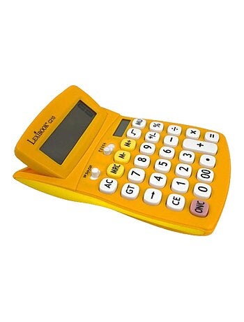 Calculatrice de bureau jaune 10 chiffres avec écran à angle ajustable