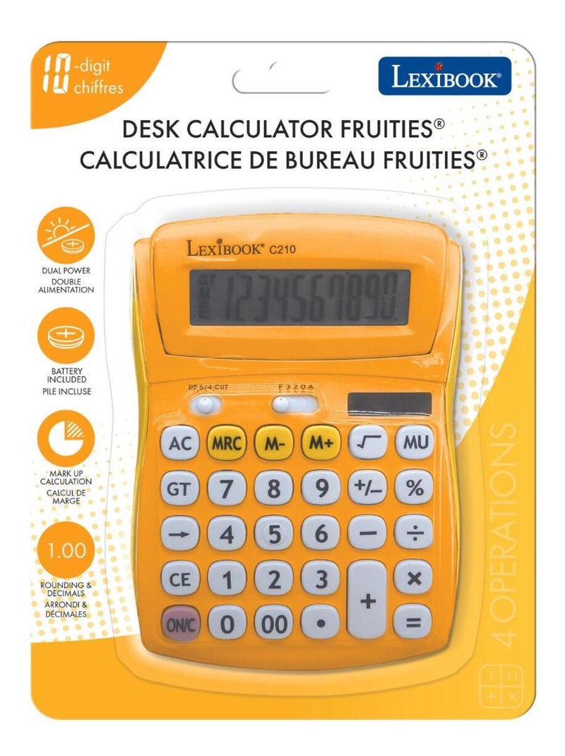Calculatrice de Bureau jaune 10 Chiffres avec Écran à Angle Ajustable Jaune - Kiabi