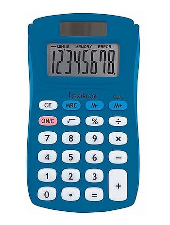 Calculatrice de poche bleue 8 chiffres