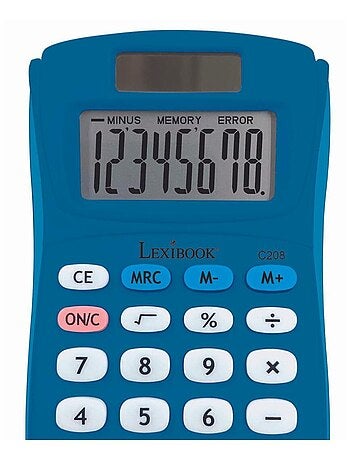 Calculatrice de poche bleue 8 chiffres