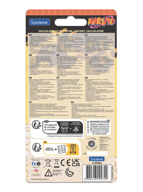 Calculatrice de poche Naruto - Kiabi