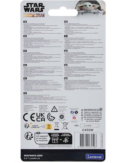 Calculatrice de poche Star Wars à 8 chiffres avec protection - Kiabi