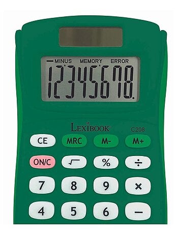 Calculatrice de poche verte 8 chiffres