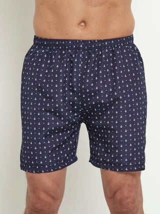 Caleçon de bain micro motif ancres