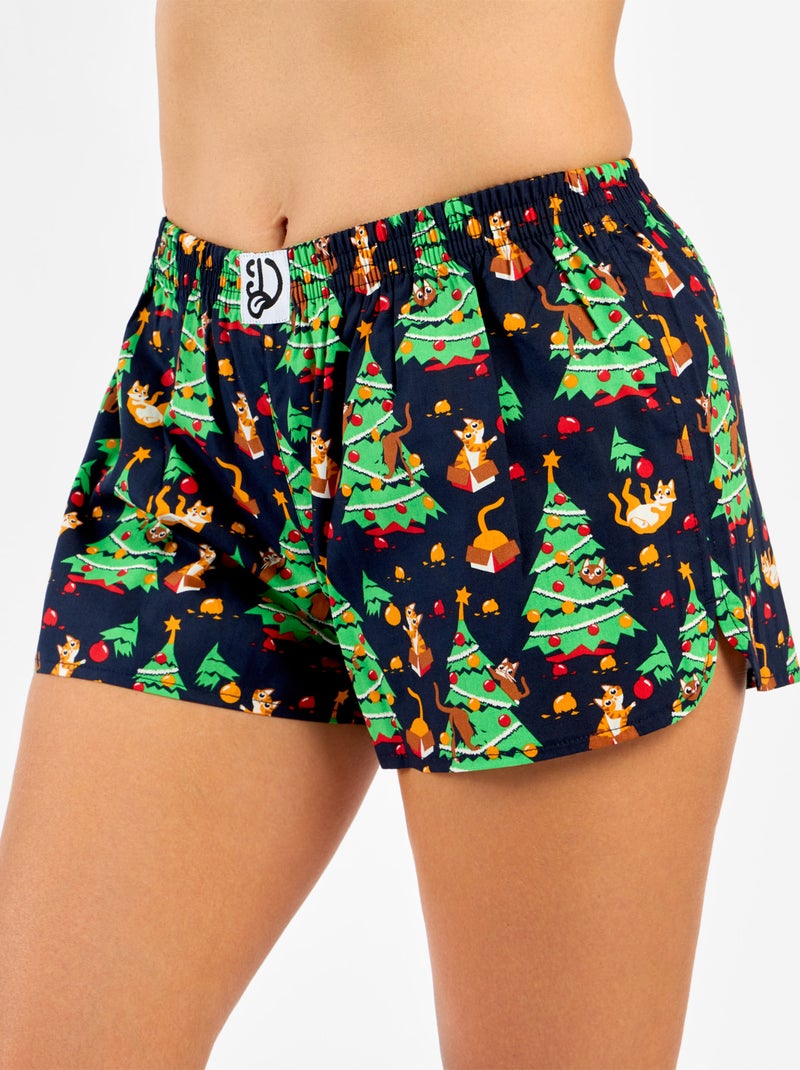 Caleçon Femme Le Noël des Chats Vert - Kiabi