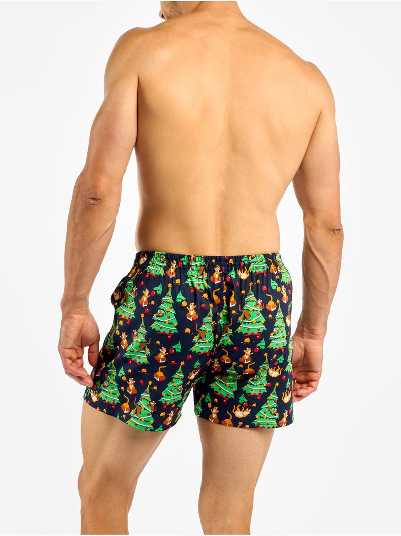 Caleçon Homme Le Noël des Chats Vert - Kiabi