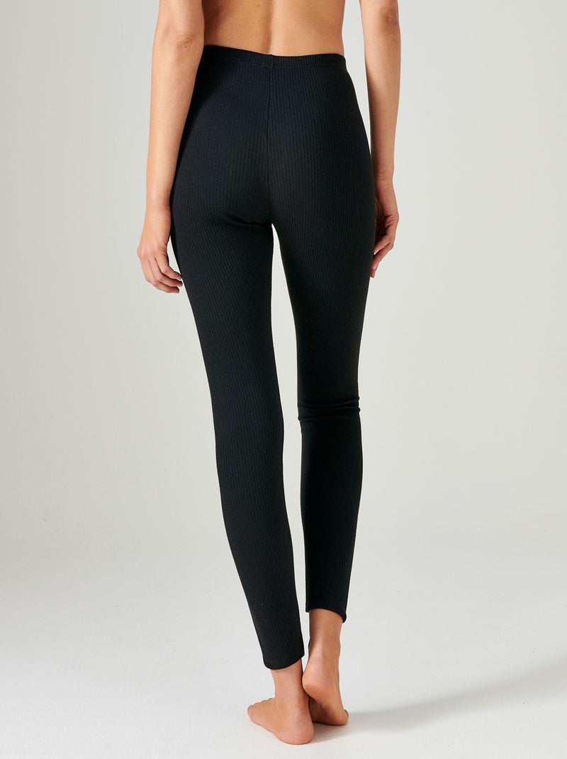 Caleçon long Thermolactyl, côtes molletonnées - Damart Noir - Kiabi