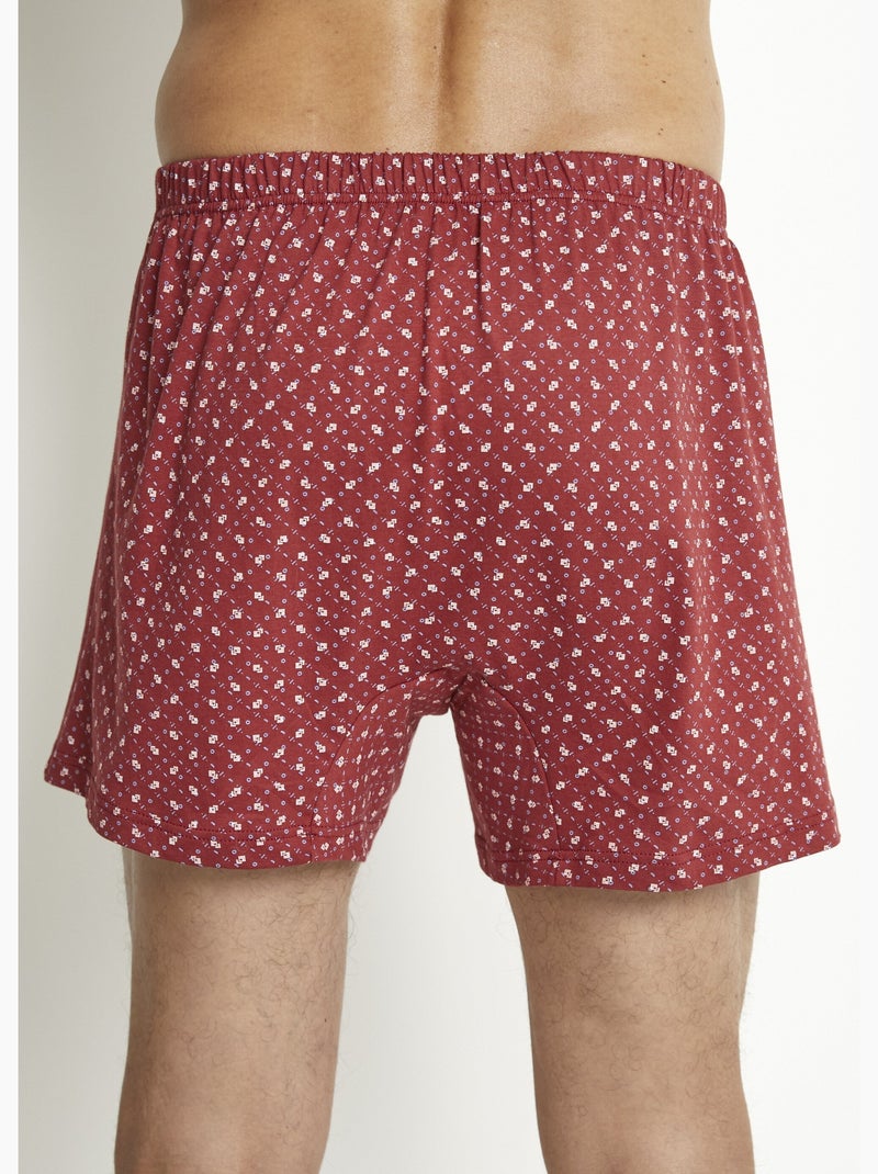Caleçon ouvert imprimé coton - lot de 2 - Afibel Bordeaux - Kiabi