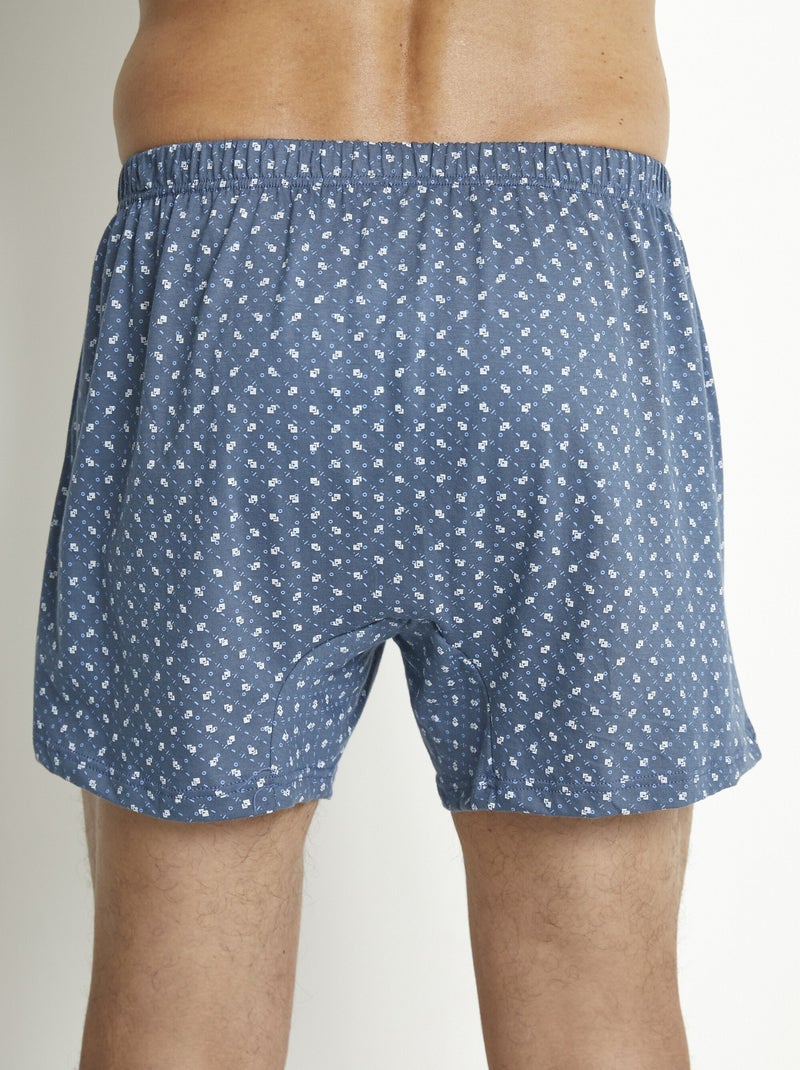 Caleçon ouvert imprimé coton - lot de 2 Bleu marine - Kiabi