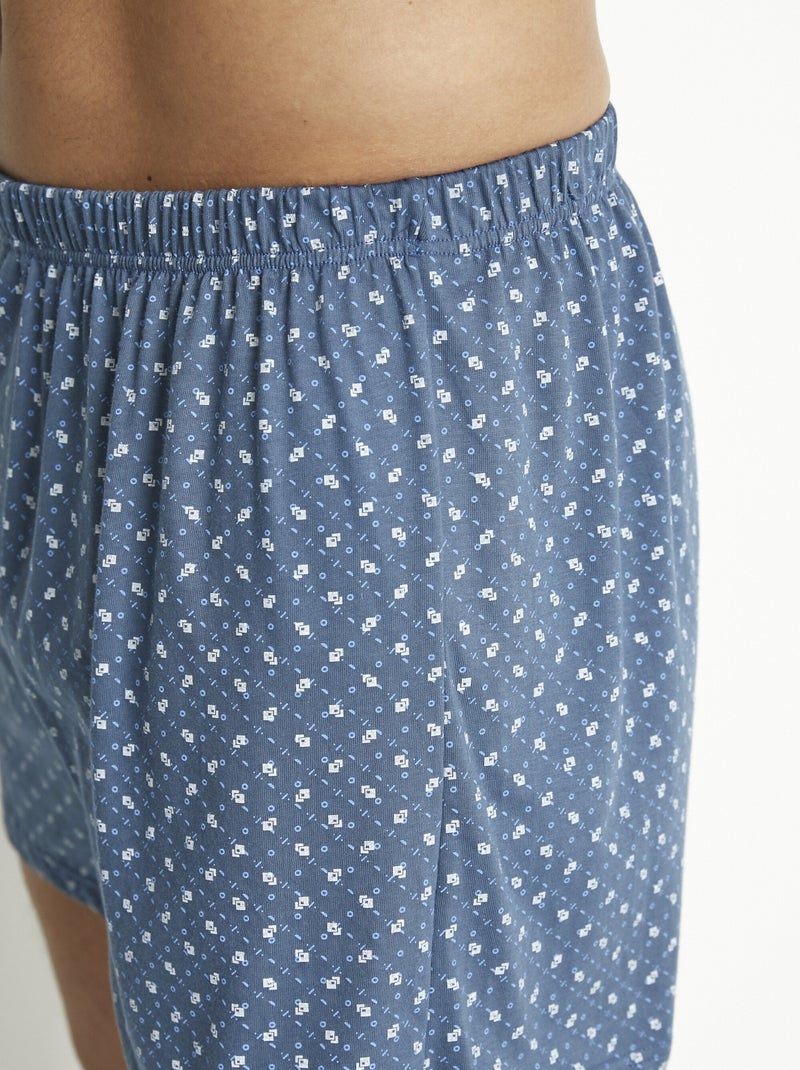 Caleçon ouvert imprimé coton - lot de 2 Bleu marine - Kiabi