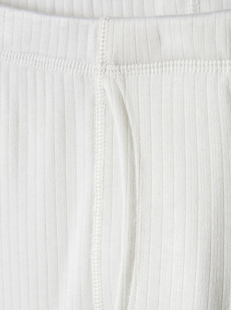 Caleçon ouvert Thermolactyl, côtes molletonnées thermique - Damart Blanc - Kiabi