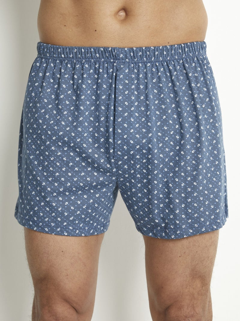 Caleçons ouverts imprimés en coton Bleu marine - Kiabi