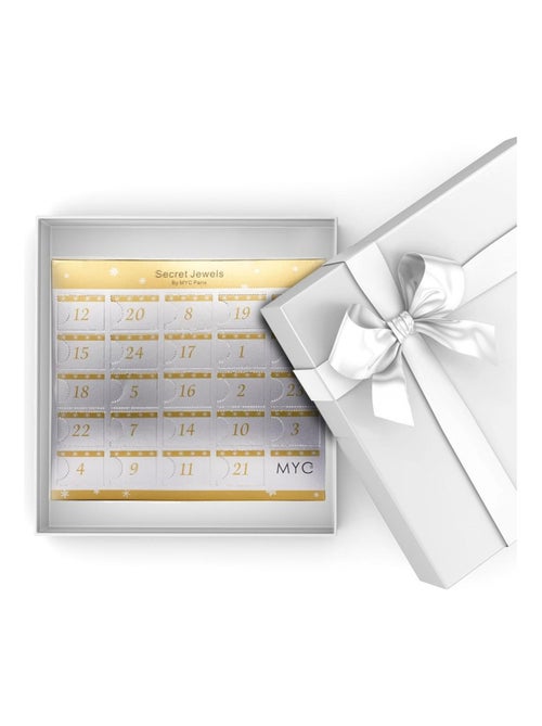 Calendrier de l'avent 12 bijoux, 11 Beads et 1 accessoire surprises - Argenté et Cristal ou blanc - Kiabi