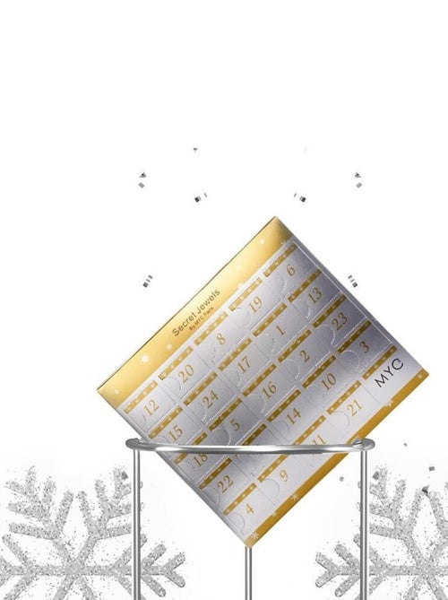 Calendrier de l'avent 24 bijoux surprises - Argenté et Cristal ou blanc - Kiabi