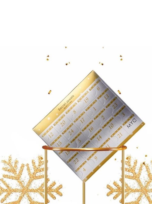 Calendrier de l'avent 24 bijoux surprises - Doré et Cristal ou blanc - Kiabi