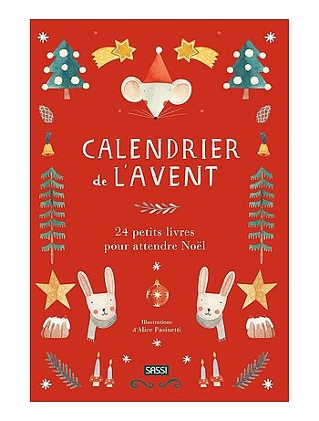 Calendrier de l'Avent 24 petits livres rouge