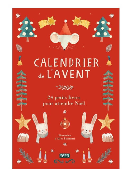 Calendrier de l'Avent 24 petits livres rouge - Kiabi