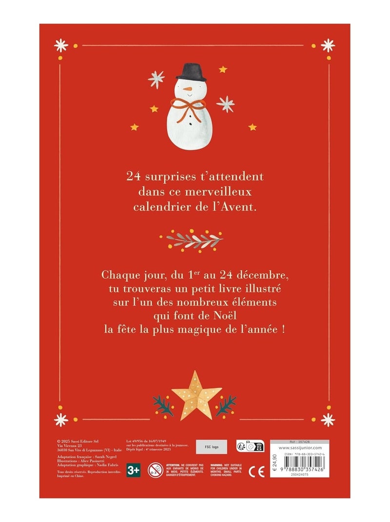 Calendrier de l'Avent 24 petits livres rouge Rouge - Kiabi