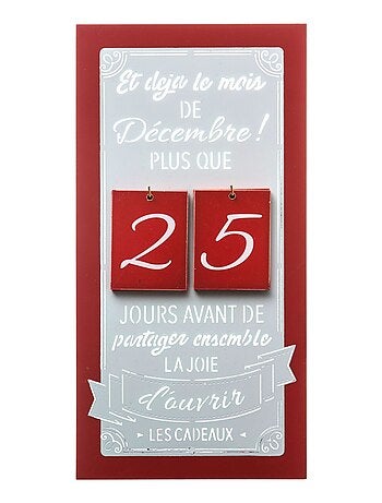 Calendrier de l'Avent en bois à suspendre Jeanne