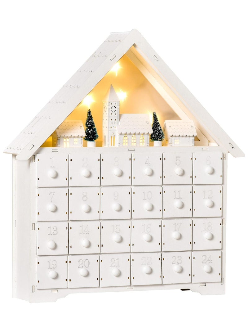 Calendrier de l'Avent LED blanc chaud 24 tiroirs blanc Blanc Blanc - Kiabi