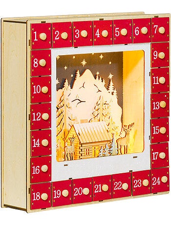 Calendrier de l'Avent LED en bois
