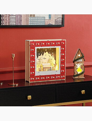 Calendrier de l'Avent LED en bois