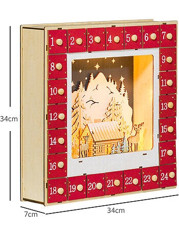 Calendrier de l'Avent LED en bois