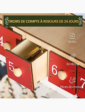 Calendrier de l'Avent LED en bois