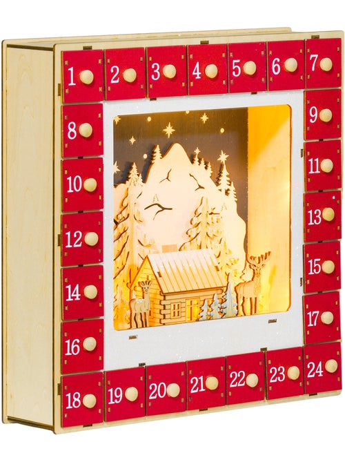 Calendrier de l'Avent LED en bois - Kiabi