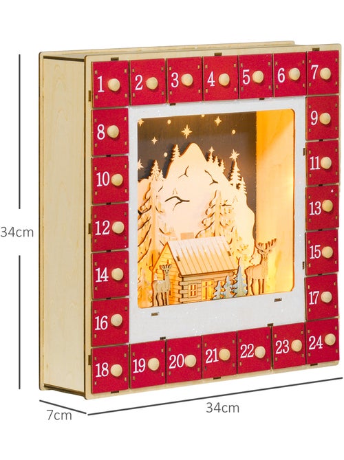 Calendrier de l'Avent LED en bois - Kiabi
