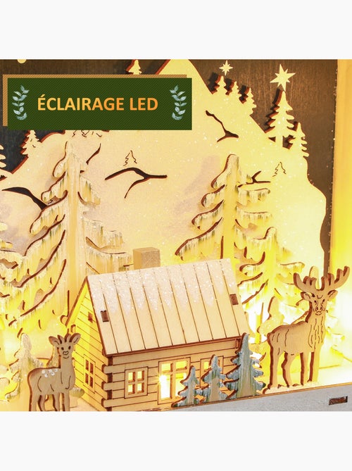 Calendrier de l'Avent LED en bois - Kiabi