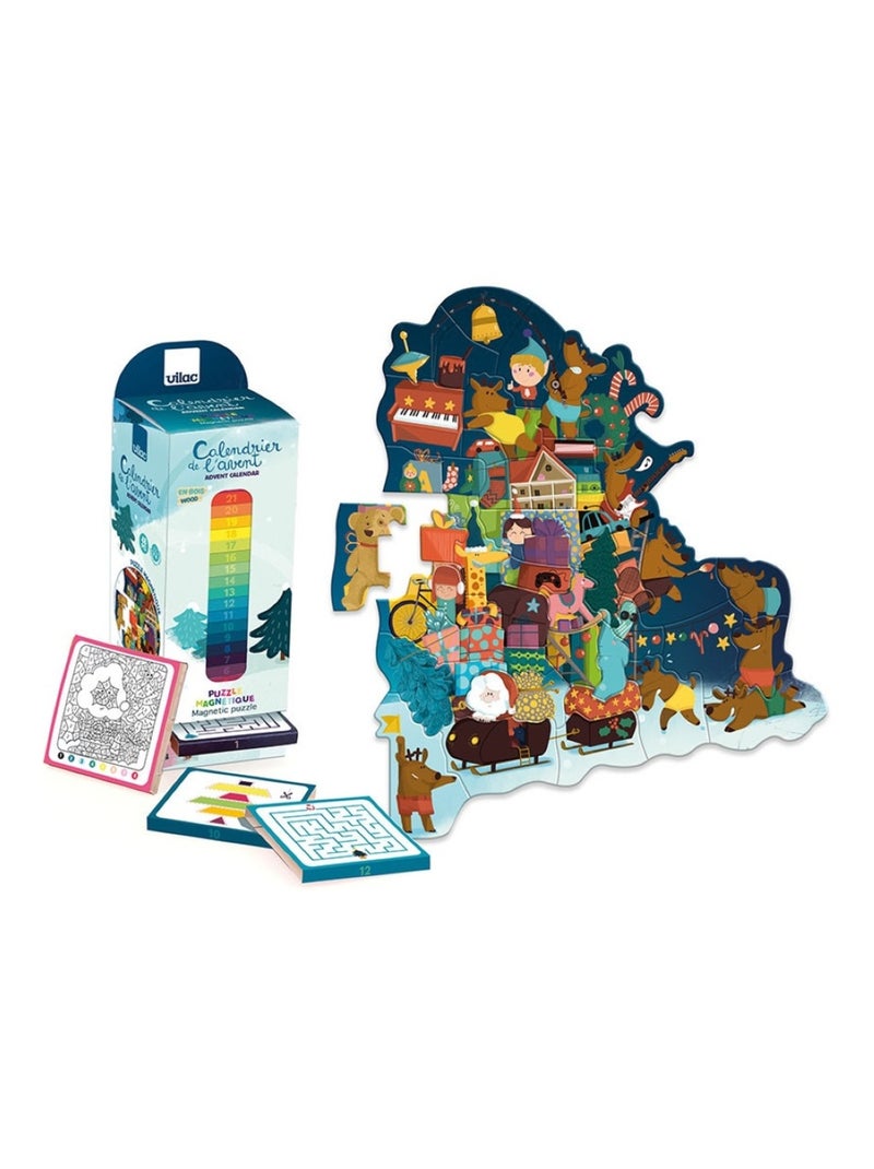Calendrier de l'Avent magnétique Bleu - Kiabi
