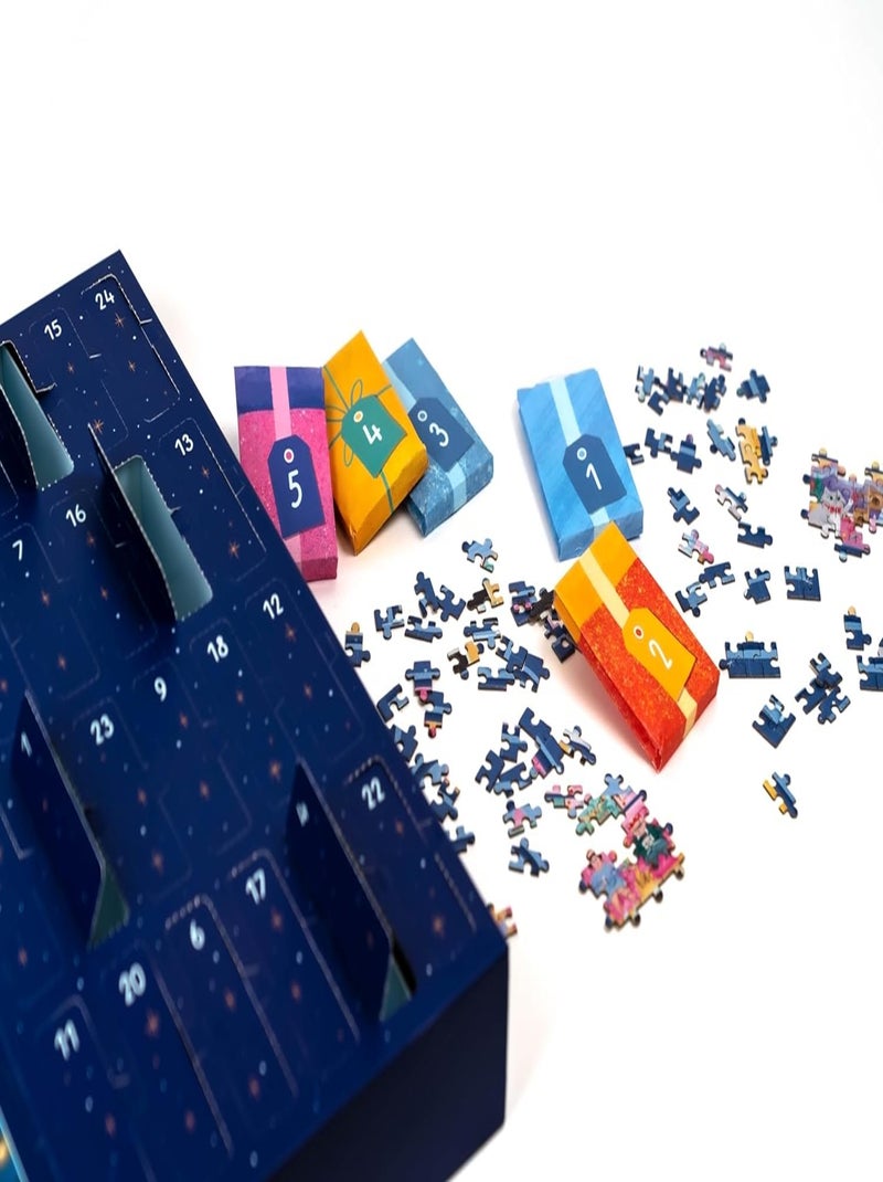 Calendrier de l'Avent Noël à travers la fenêtre Bleu - Kiabi