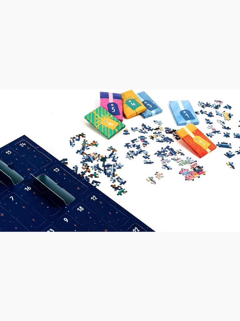 Calendrier de l'Avent Noël à travers la fenêtre Bleu - Kiabi