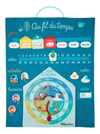 Calendrier éducatif bleu Au fil du temps Alice la renarde