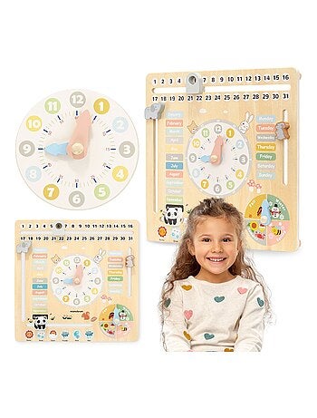 Calendrier éducatif montessori bois anglais mamabrum